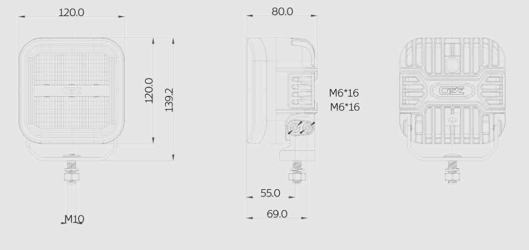 Reflektor drogowy LED OZZ SQR 5” czarny - obrazek 4